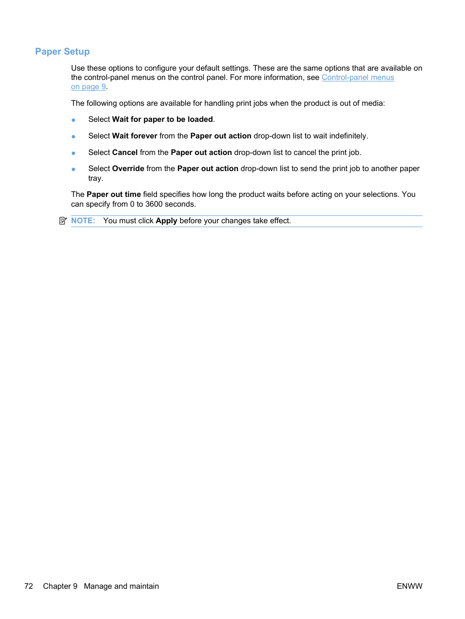 Paper setup | HP Color LaserJet Professional CP5225 Printer series User Manual | Page 84 / 168