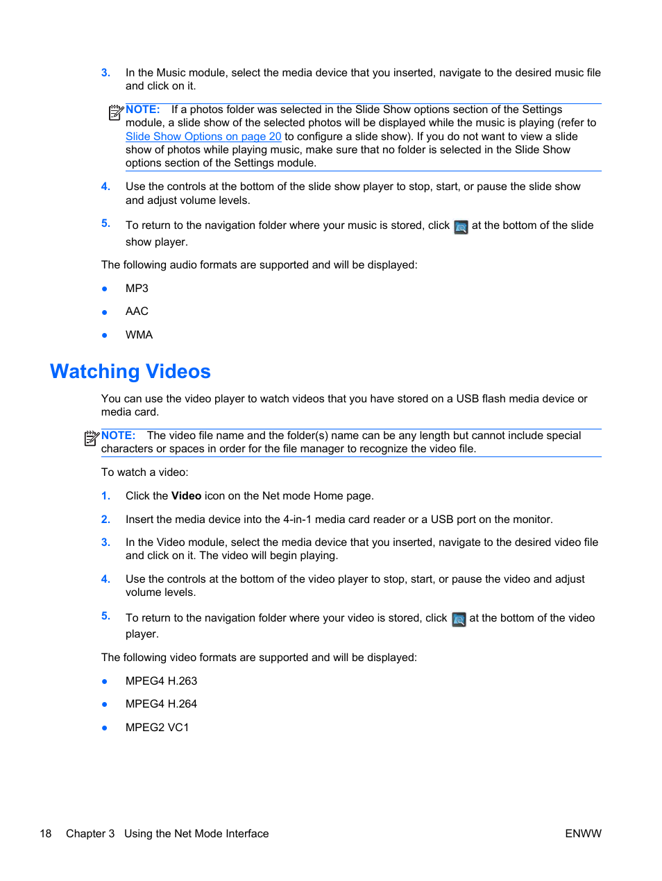 Watching videos | HP Passport 1912nm 18.5-inch Internet Monitor User Manual | Page 24 / 36