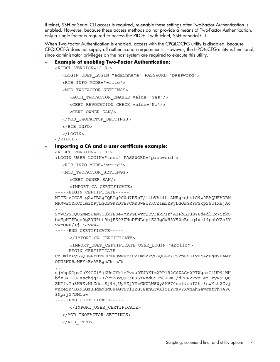 HP Remote Insight Lights-Out Edition II Board User Manual | Page 171 / 205