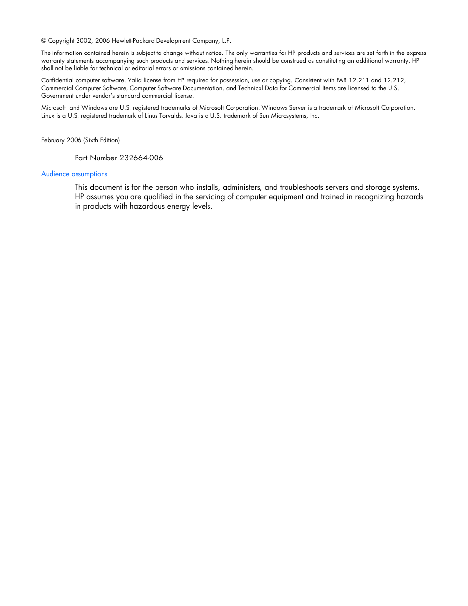 Notice | HP Remote Insight Lights-Out Edition II Board User Manual | Page 2 / 205