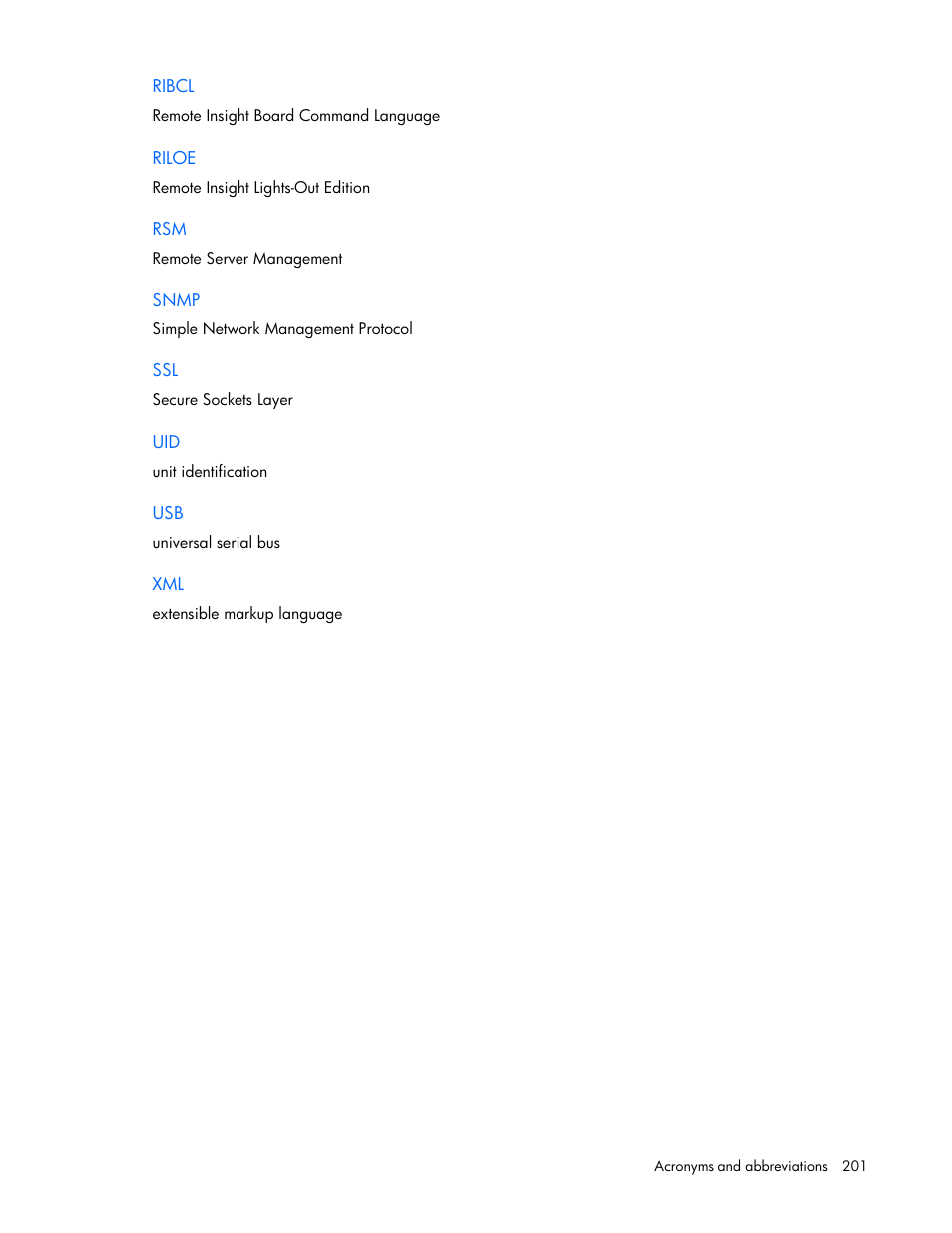HP Remote Insight Lights-Out Edition II Board User Manual | Page 201 / 205