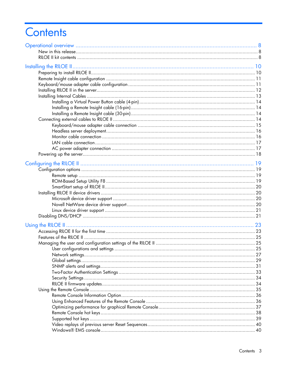 HP Remote Insight Lights-Out Edition II Board User Manual | Page 3 / 205