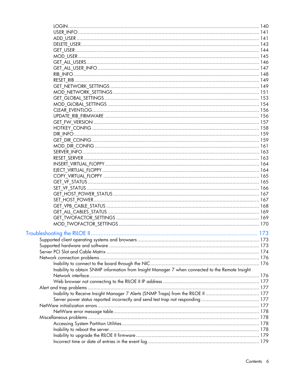 HP Remote Insight Lights-Out Edition II Board User Manual | Page 6 / 205