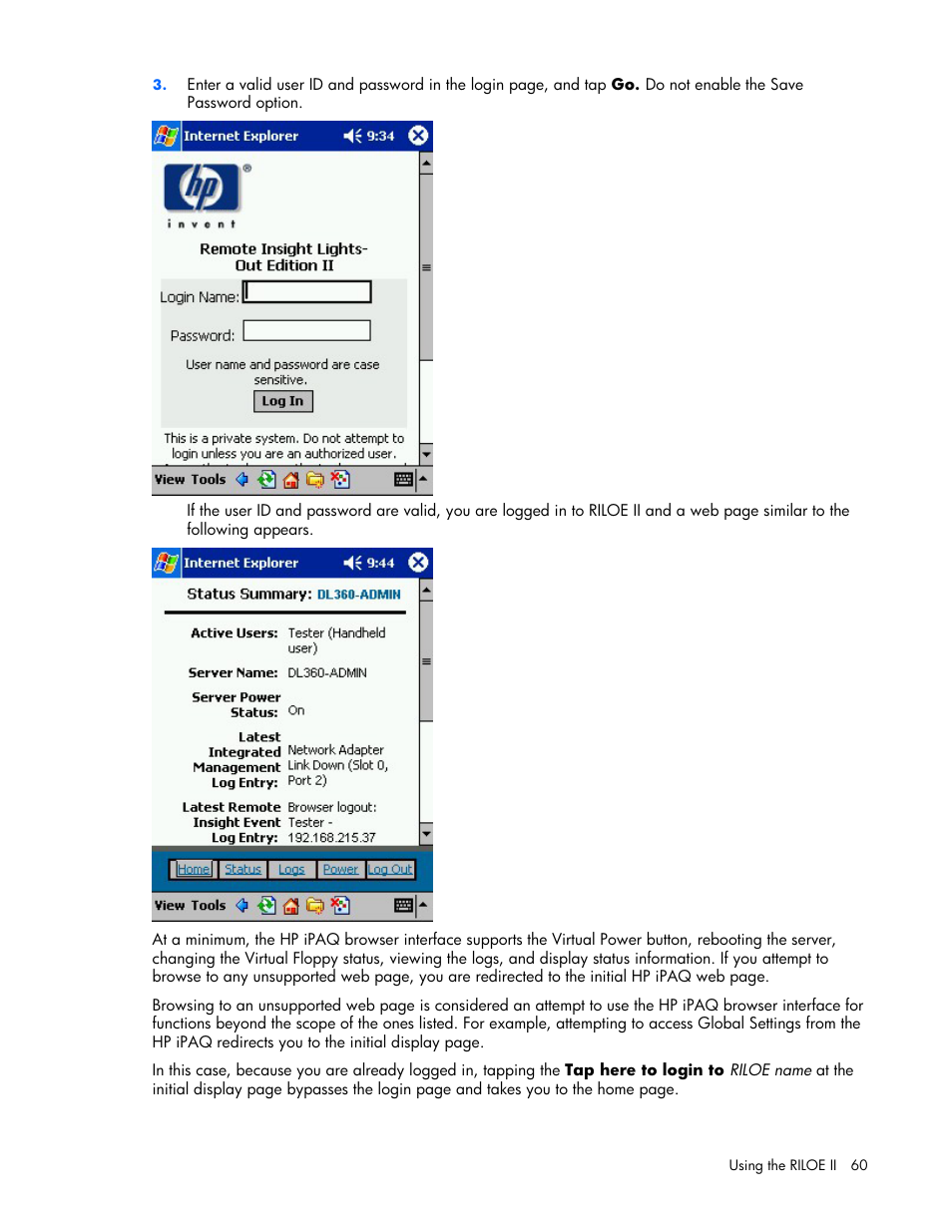 HP Remote Insight Lights-Out Edition II Board User Manual | Page 60 / 205