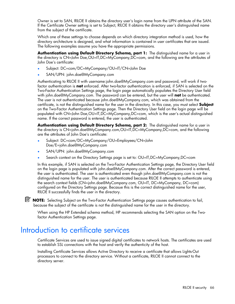 Introduction to certificate services | HP Remote Insight Lights-Out Edition II Board User Manual | Page 66 / 205