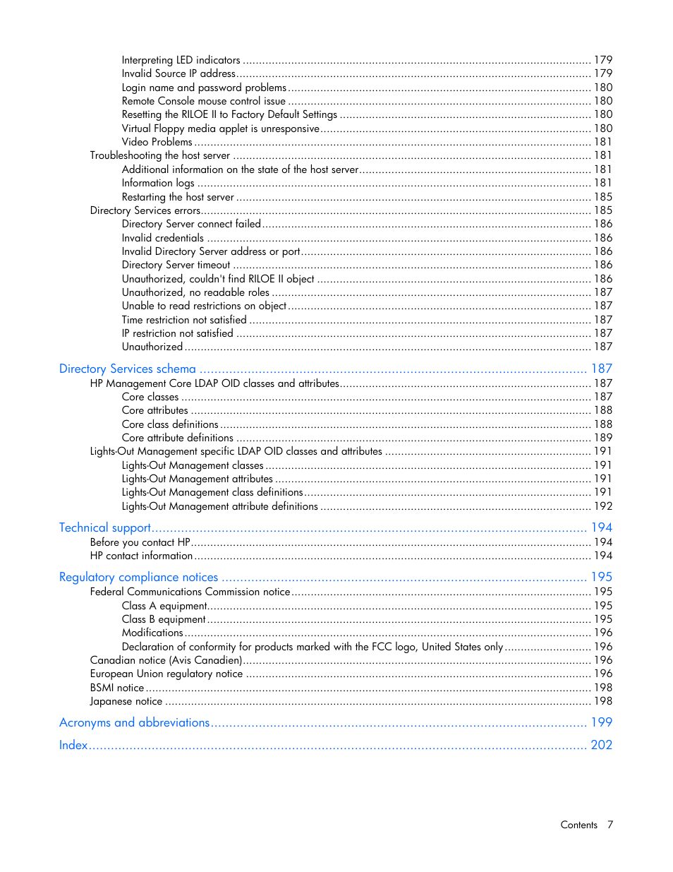 HP Remote Insight Lights-Out Edition II Board User Manual | Page 7 / 205