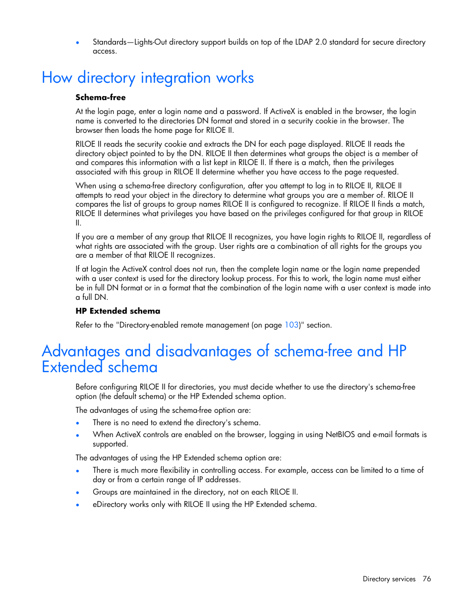 How directory integration works | HP Remote Insight Lights-Out Edition II Board User Manual | Page 76 / 205
