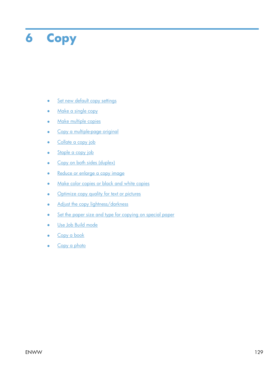Copy, 6 copy | HP LaserJet Enterprise 700 color MFP M775 series User Manual | Page 143 / 332