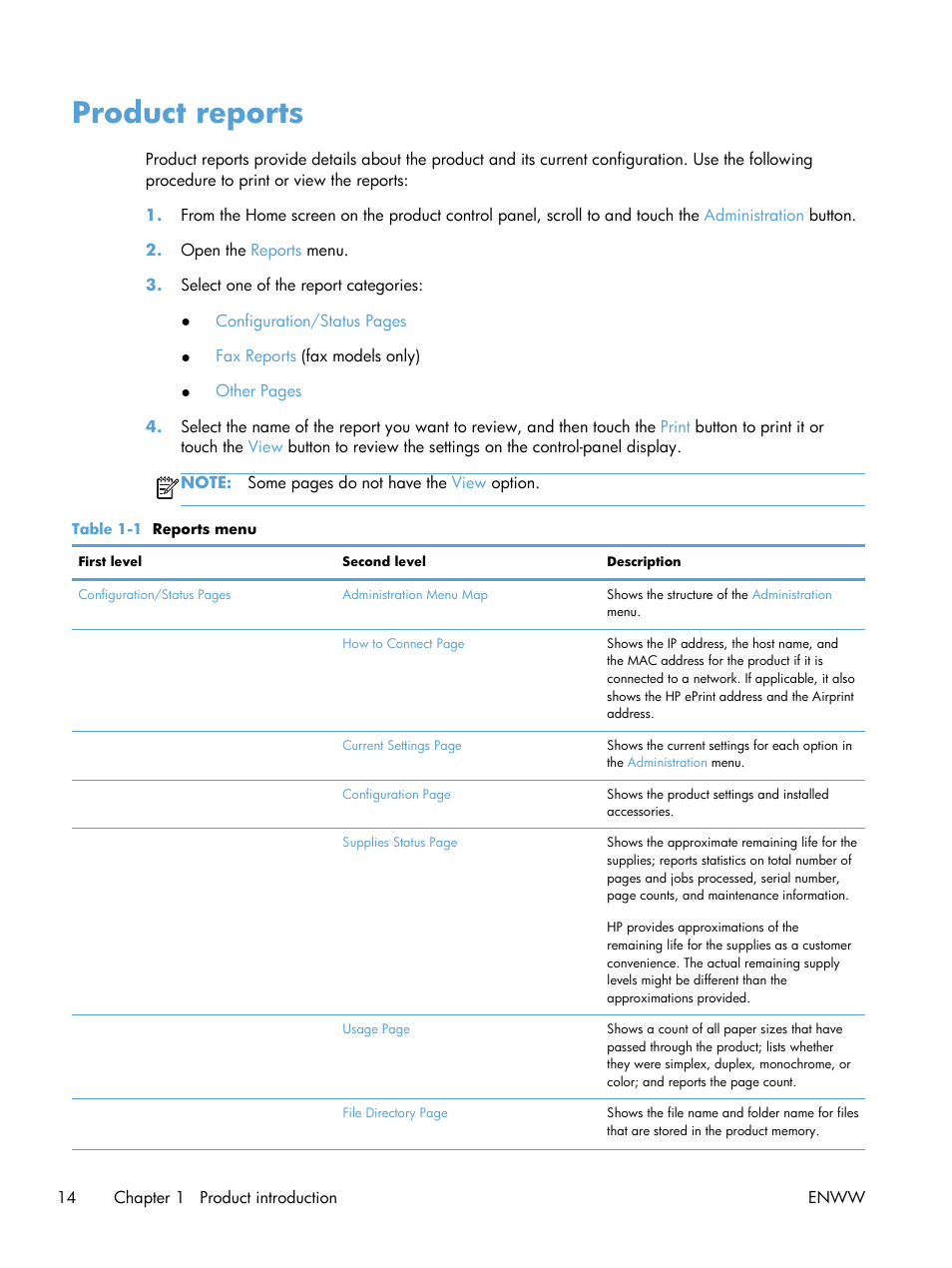 Product reports | HP LaserJet Enterprise 700 color MFP M775 series User Manual | Page 28 / 332