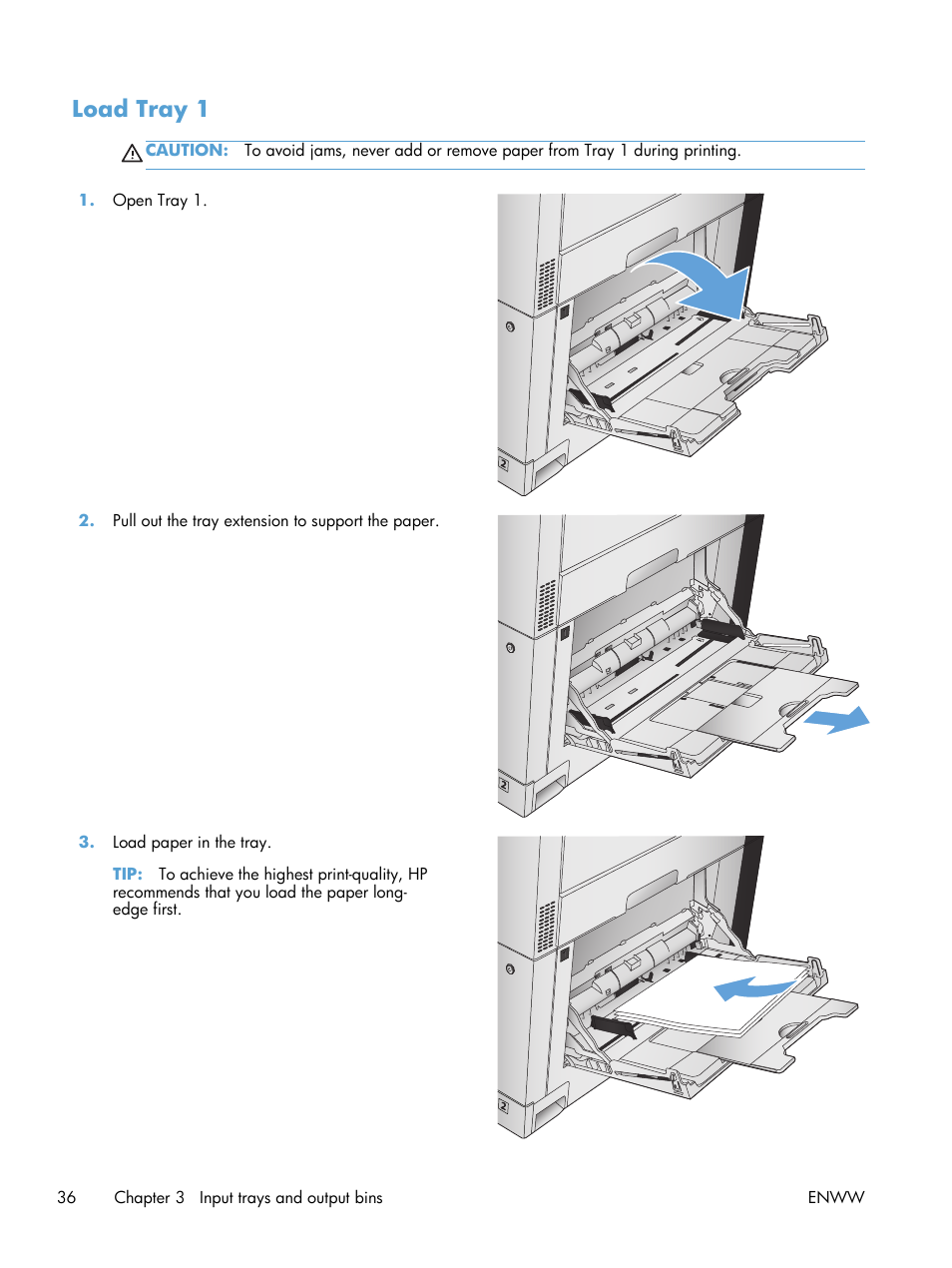 Load tray 1 | HP LaserJet Enterprise 700 color MFP M775 series User Manual | Page 50 / 332