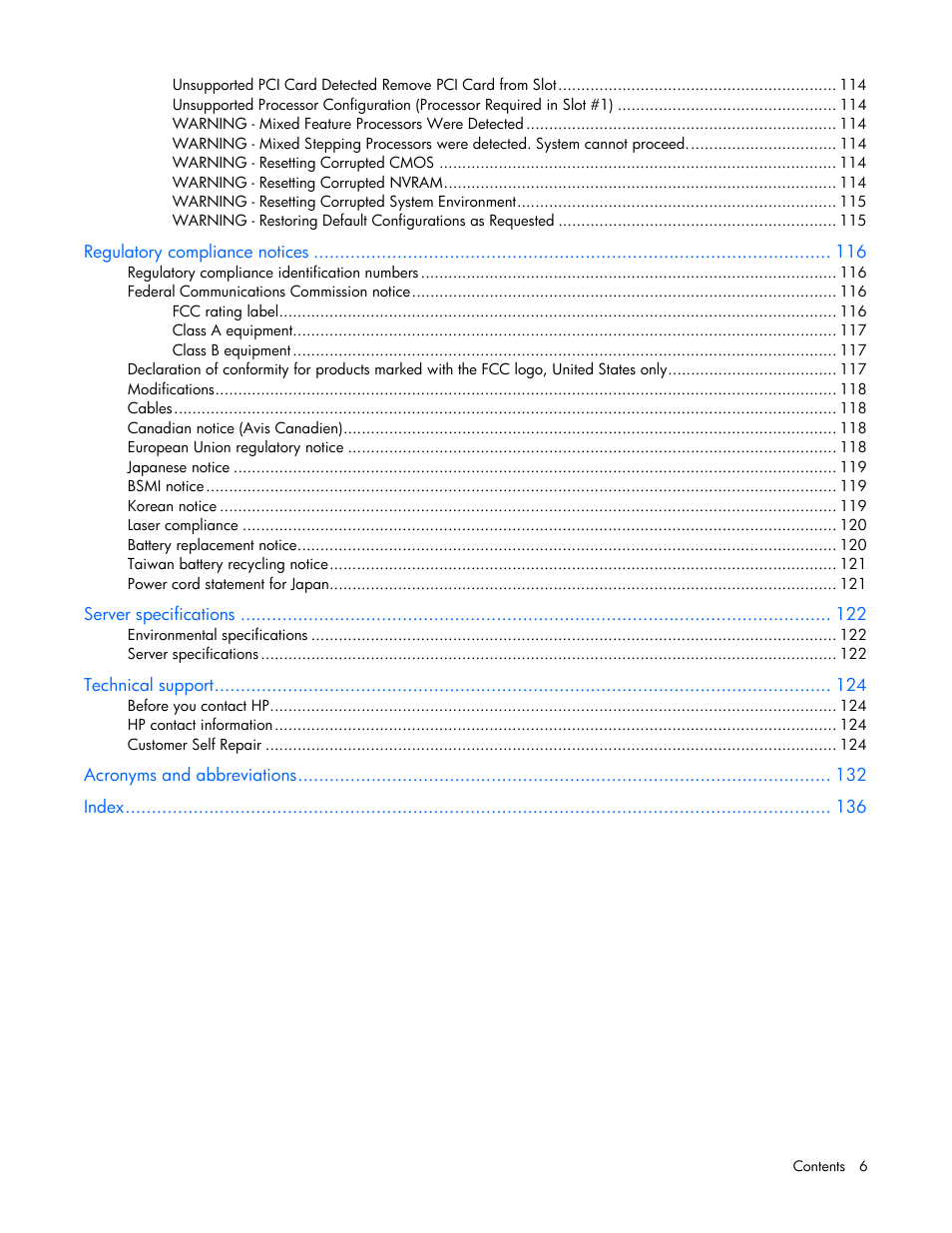 HP ProLiant DL580 G4 Server User Manual | Page 6 / 139