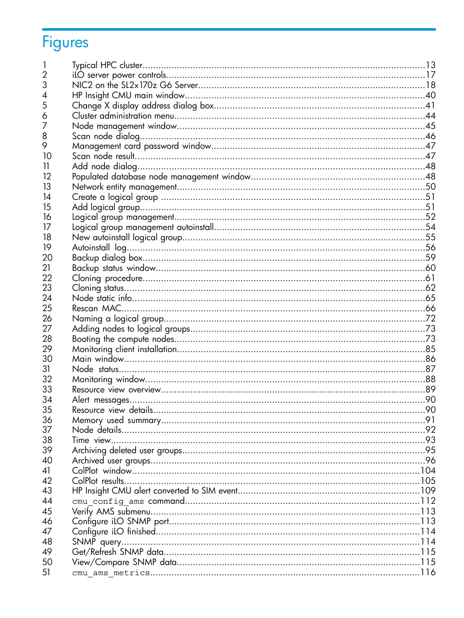 Figures | HP Insight Cluster Management Utility User Manual | Page 9 / 223