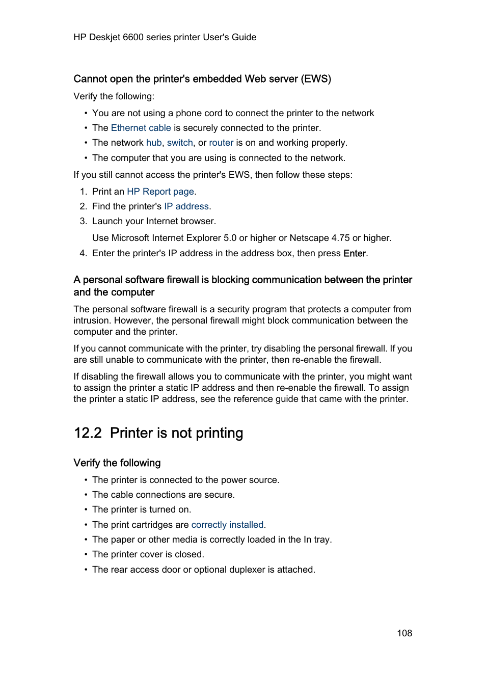 2 printer is not printing, Verify the following, Printer is not printing | If any of these items are problems, then see the, Solutions, Computer. follow these, Steps | HP Deskjet 6620 Color Inkjet Printer User Manual | Page 108 / 155
