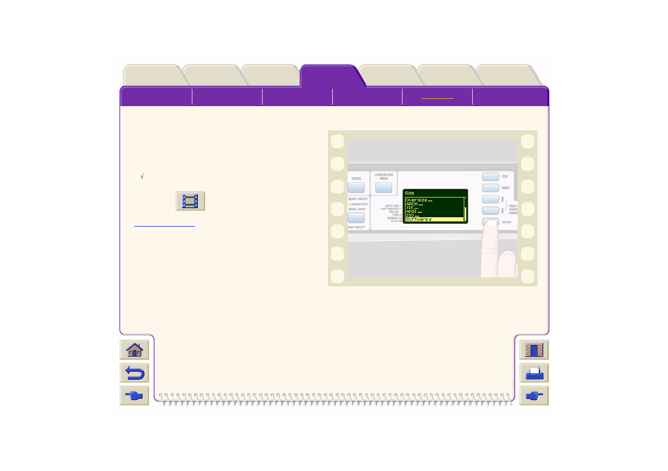 Changing the page size | HP DesignJet 500 User Manual | Page 147 / 268