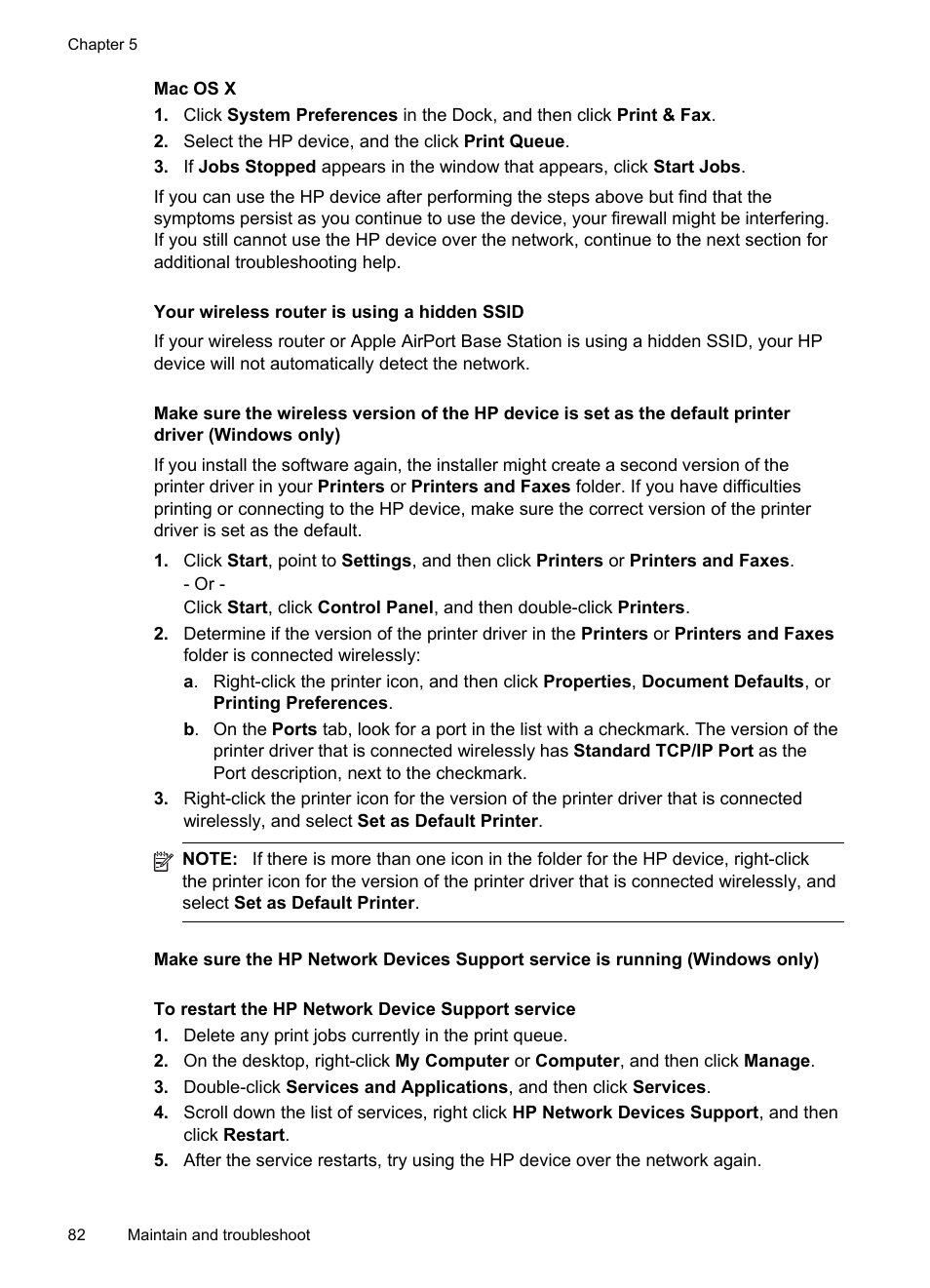 Your wireless router is using a hidden ssid | HP Officejet Pro 8000 - A809 User Manual | Page 86 / 140