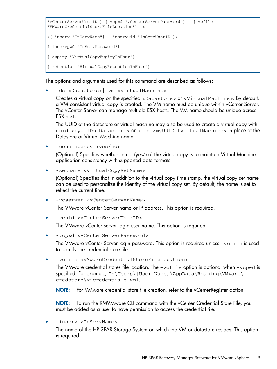 HP 3PAR Application Software Suite for VMware User Manual | Page 9 / 104