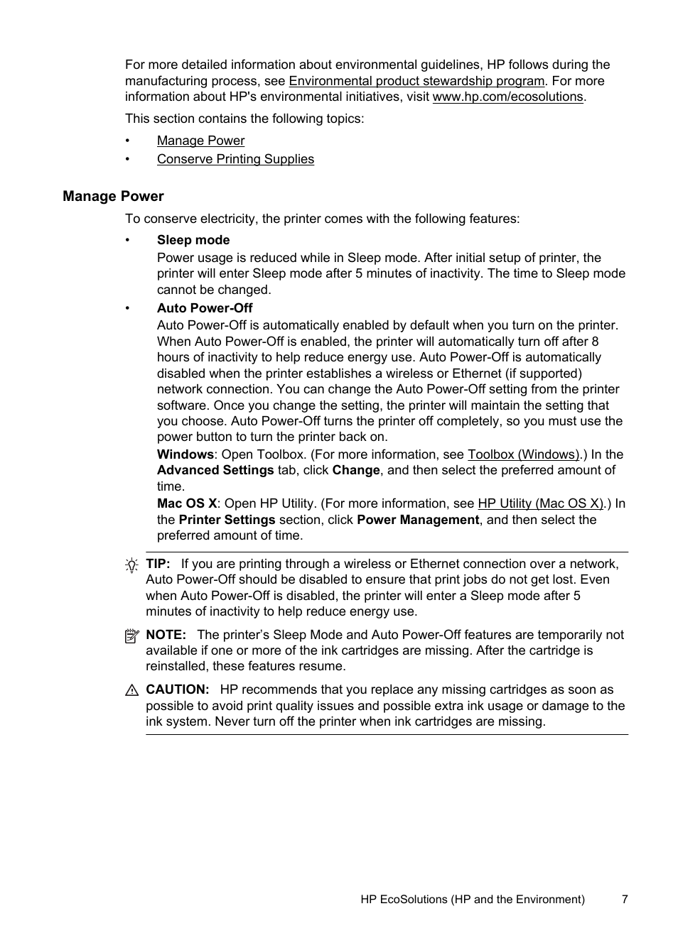 Manage power | HP Officejet 6100 User Manual | Page 11 / 138