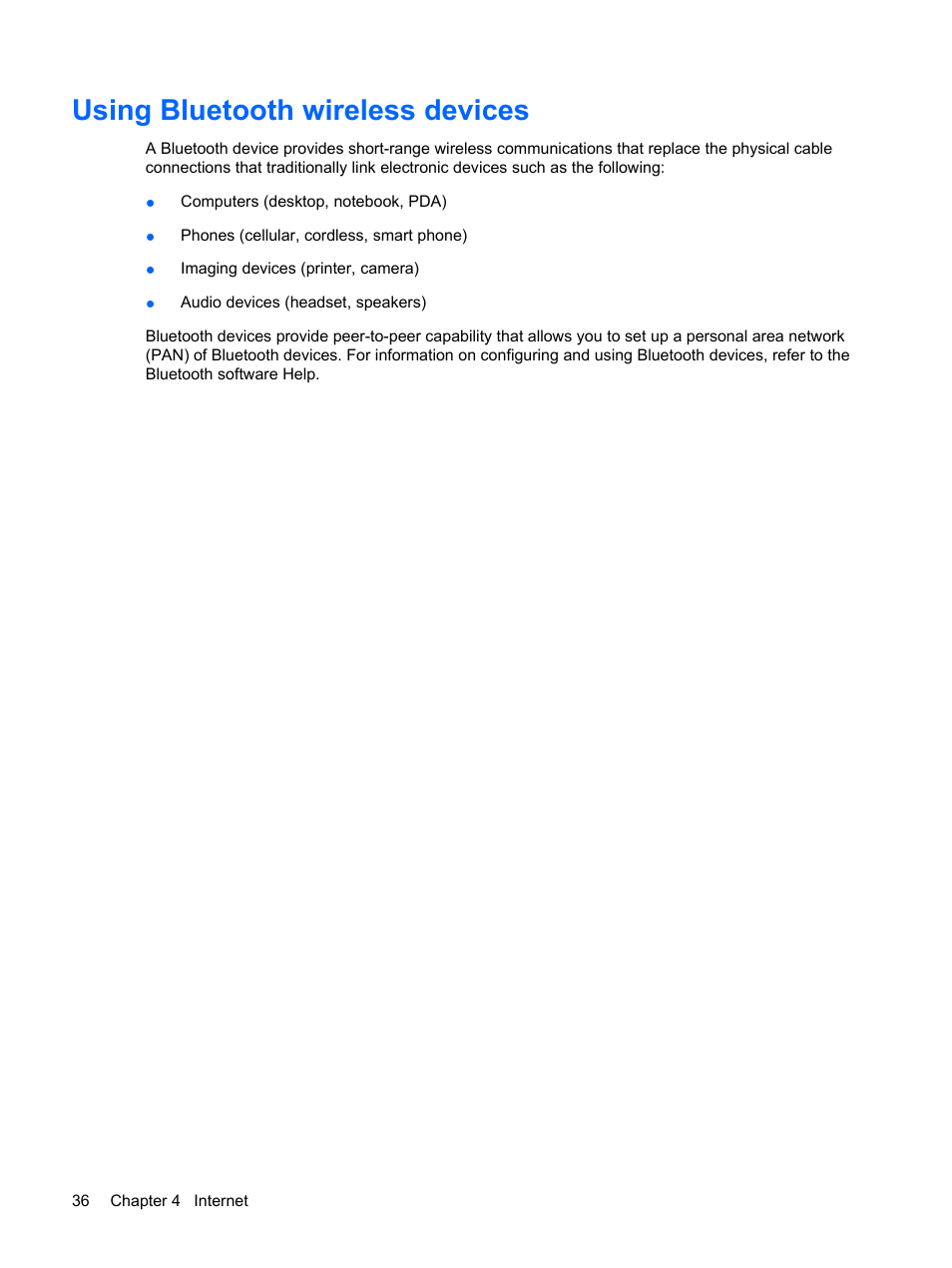 Using bluetooth wireless devices | HP Compaq Mini 110c-1150EB PC User Manual | Page 46 / 89