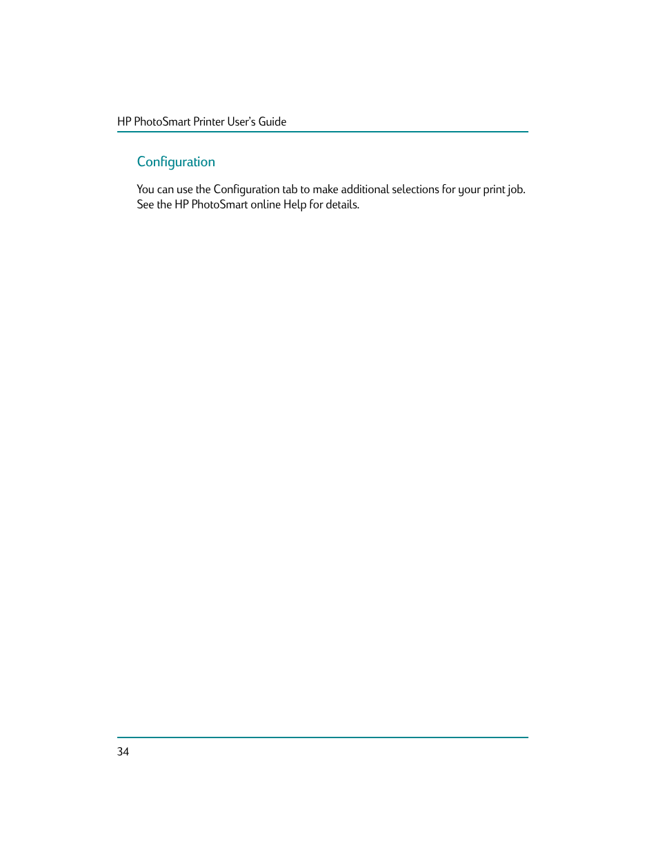 Configuration | HP Photosmart p1000 1000 Printer User Manual | Page 40 / 70