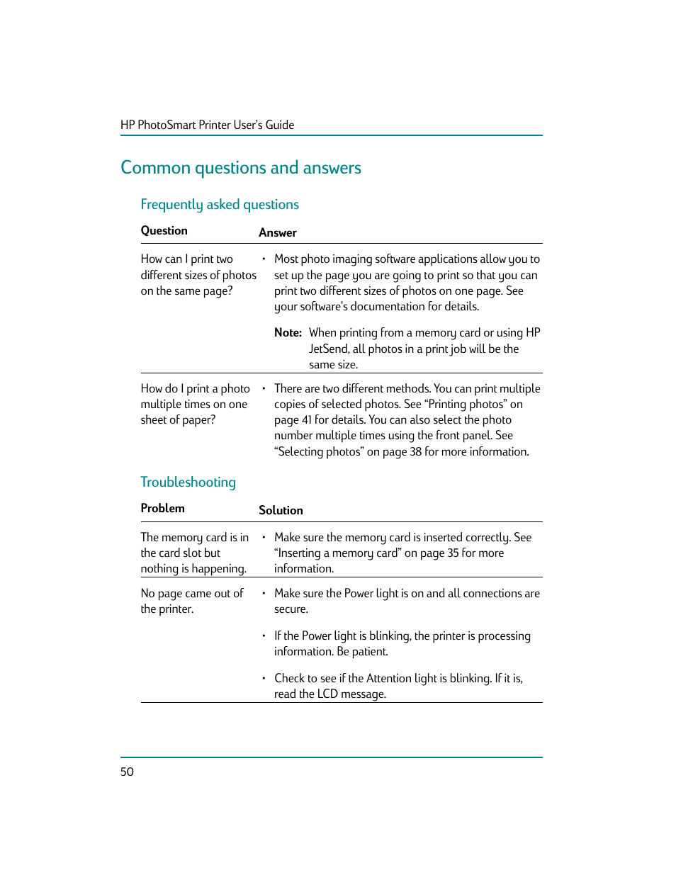 Common questions and answers | HP Photosmart p1000 1000 Printer User Manual | Page 56 / 70
