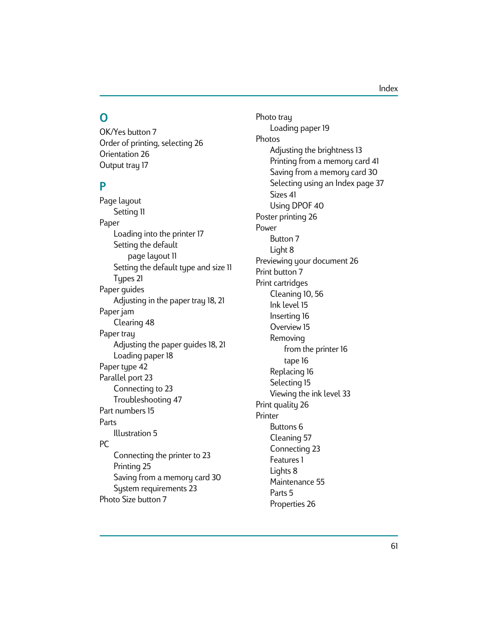 HP Photosmart p1000 1000 Printer User Manual | Page 67 / 70