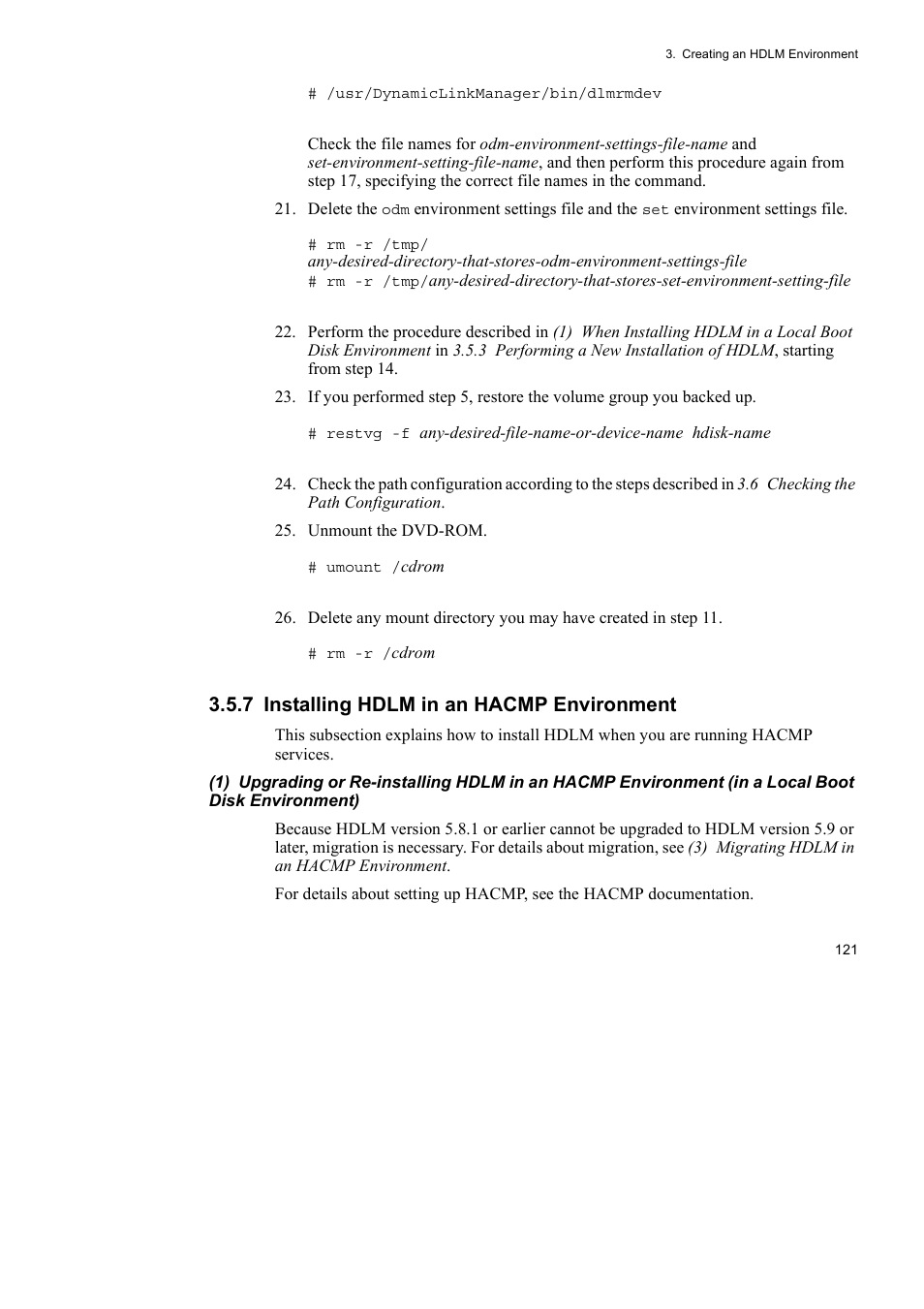 7 installing hdlm in an hacmp environment | HP Hitachi Dynamic Link Manager Software User Manual | Page 143 / 510