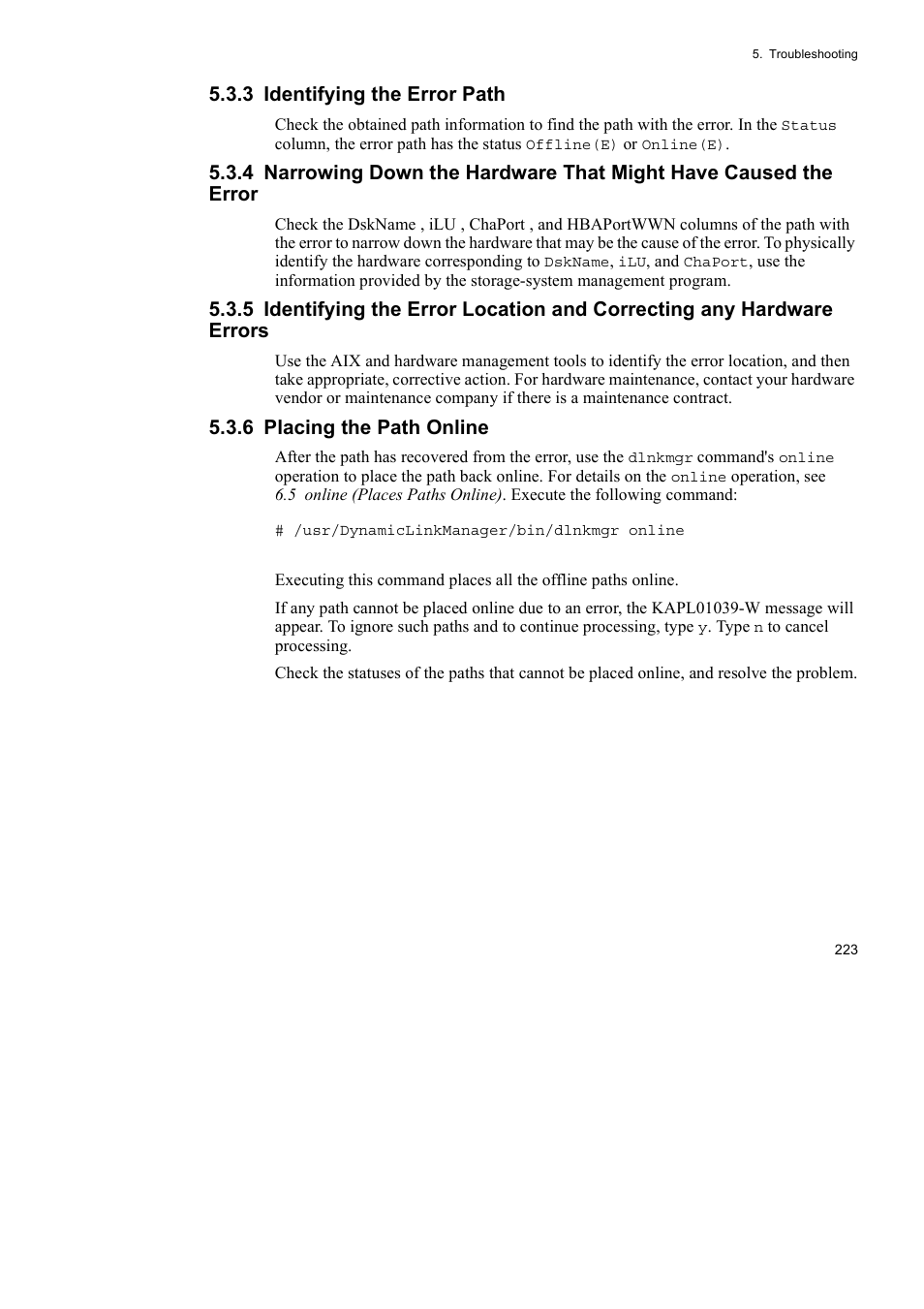HP Hitachi Dynamic Link Manager Software User Manual | Page 245 / 510