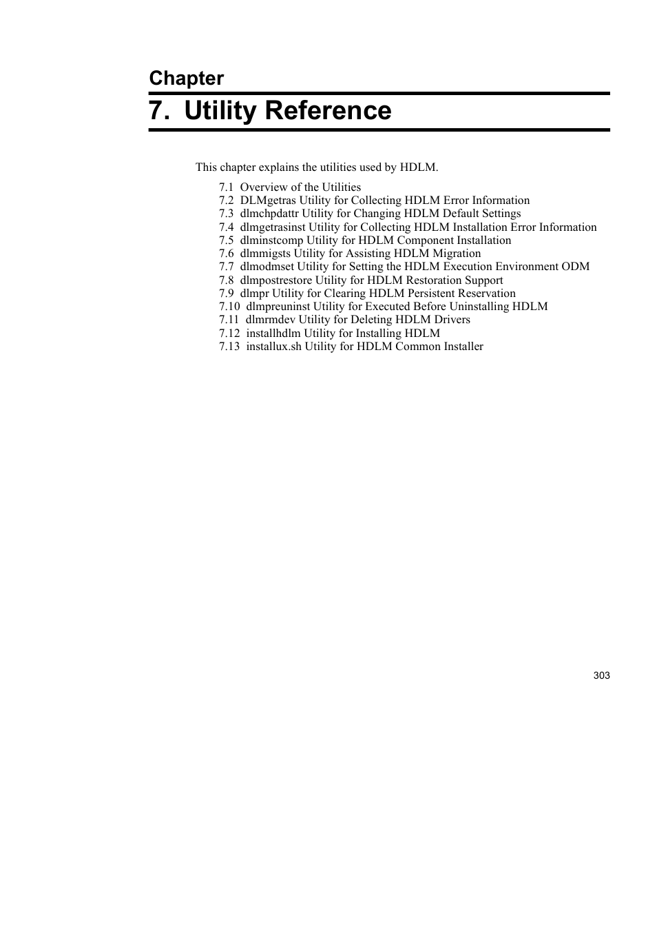 Utility reference, Chapter | HP Hitachi Dynamic Link Manager Software User Manual | Page 325 / 510