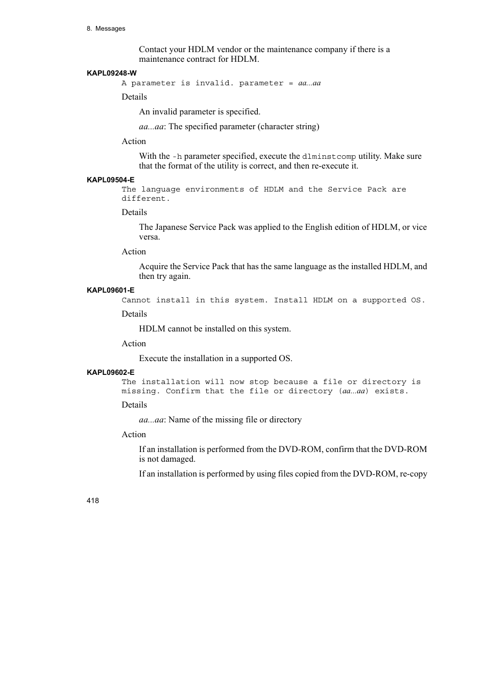 HP Hitachi Dynamic Link Manager Software User Manual | Page 440 / 510