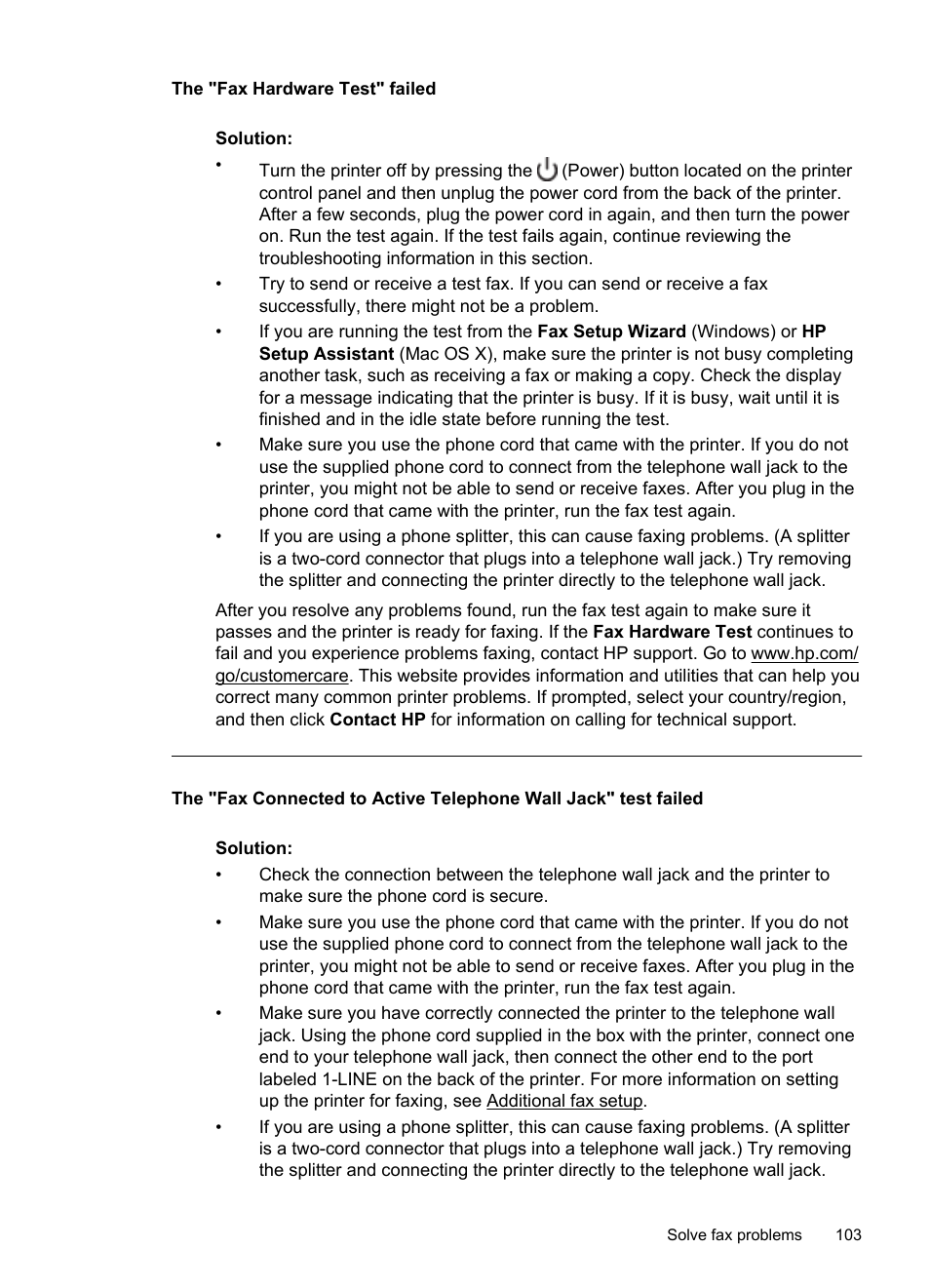 The "fax hardware test" failed | HP Officejet 6700 Premium e-All-in-One Printer - H711n User Manual | Page 107 / 224