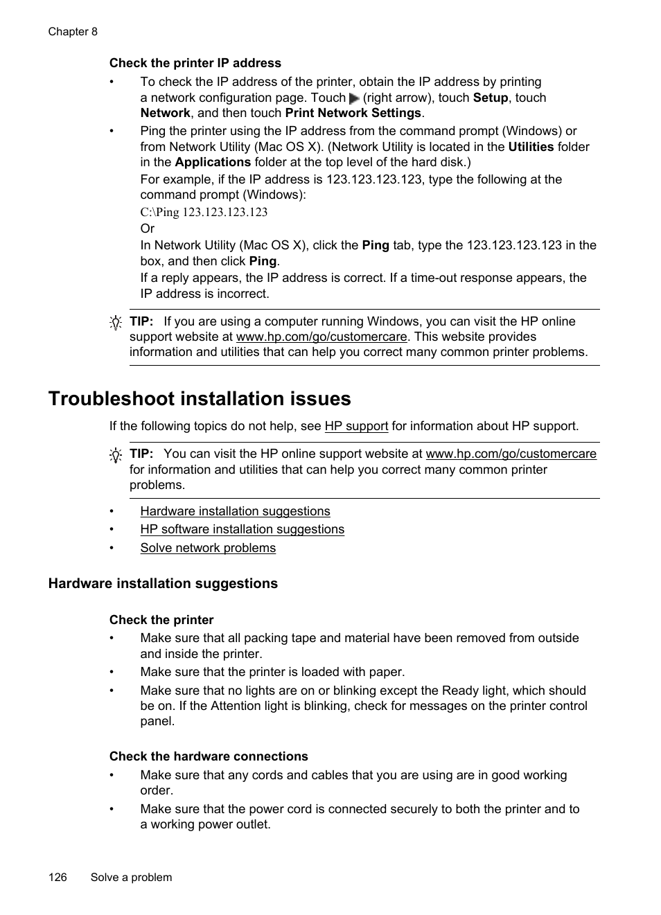 Troubleshoot installation issues, Hardware installation suggestions | HP Officejet 6700 Premium e-All-in-One Printer - H711n User Manual | Page 130 / 224