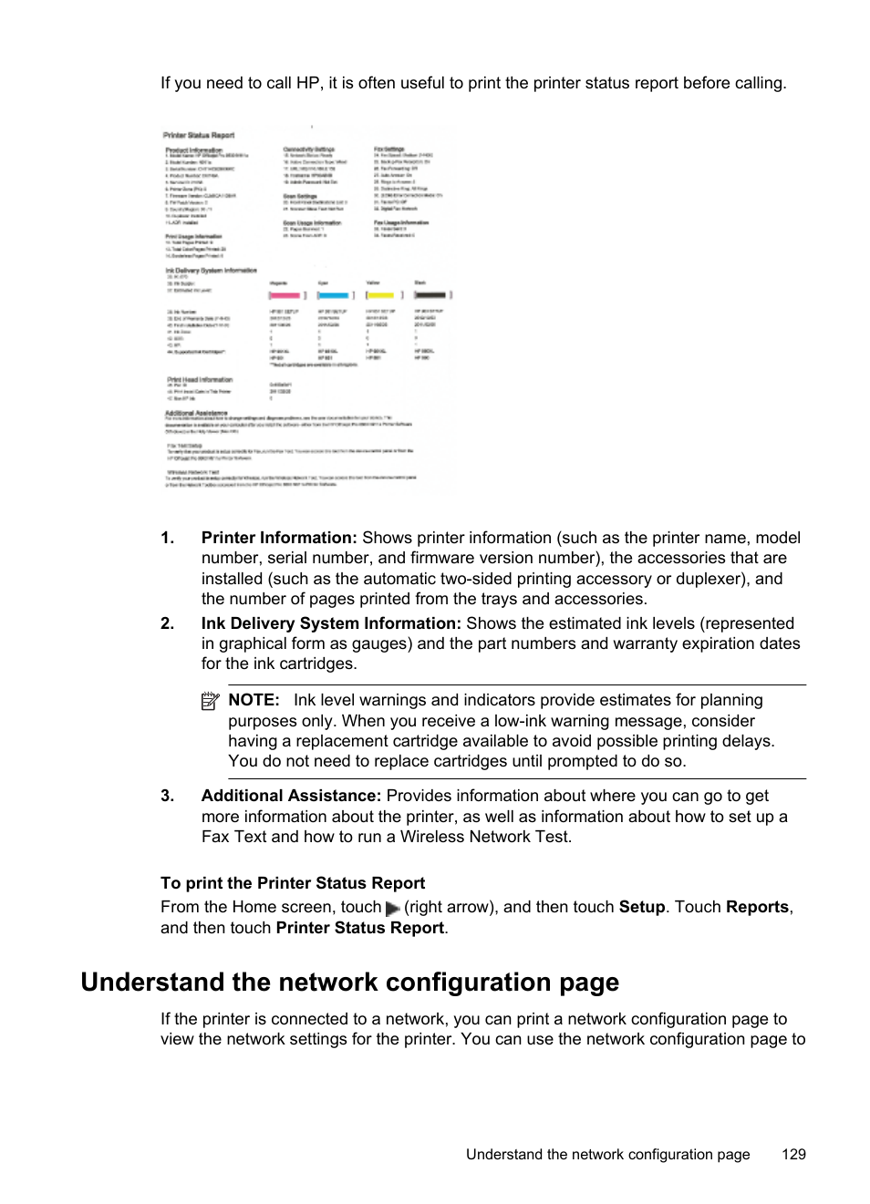 Understand the network configuration page | HP Officejet 6700 Premium e-All-in-One Printer - H711n User Manual | Page 133 / 224