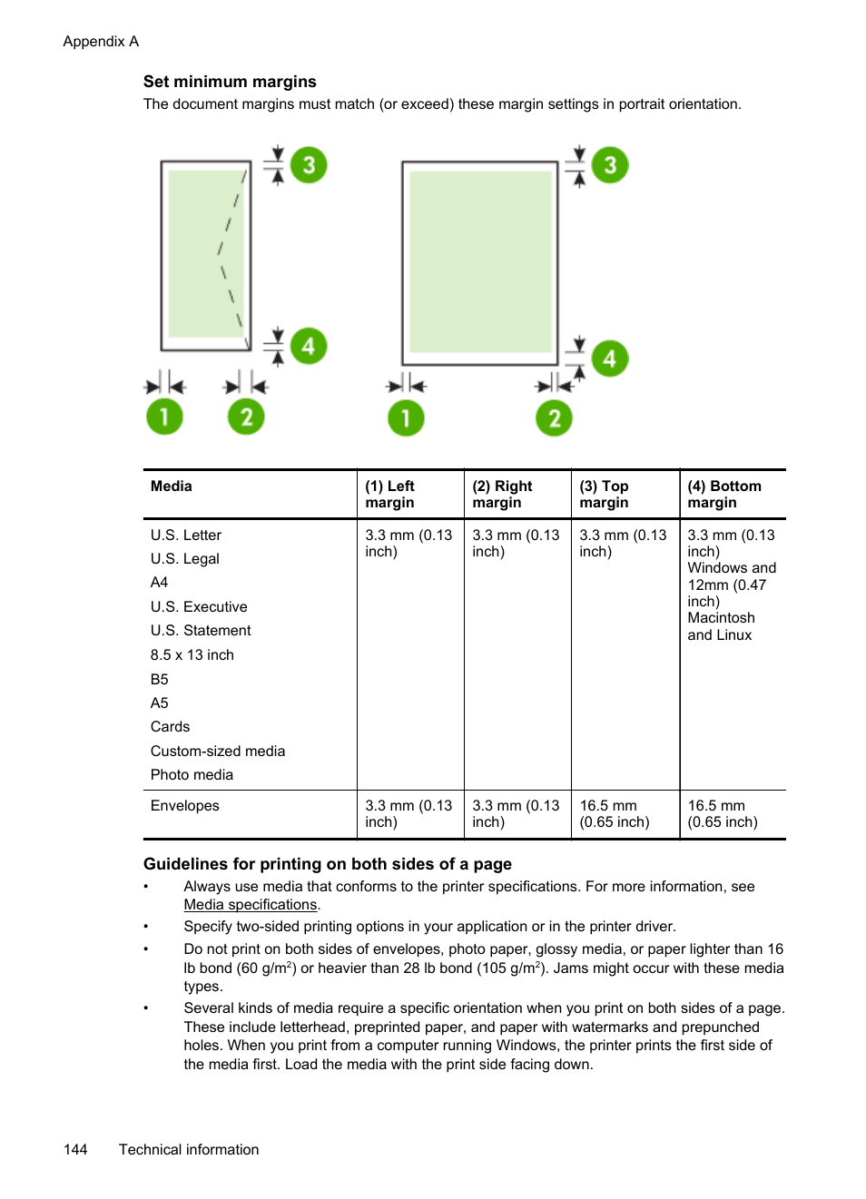 Set minimum margins | HP Officejet 6700 Premium e-All-in-One Printer - H711n User Manual | Page 148 / 224