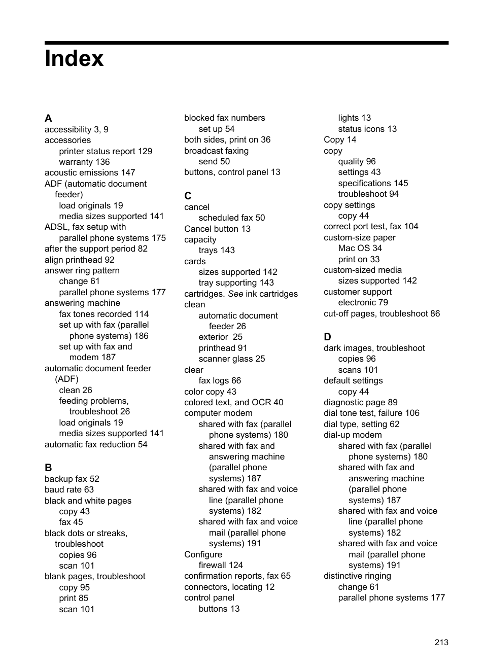 Index | HP Officejet 6700 Premium e-All-in-One Printer - H711n User Manual | Page 217 / 224
