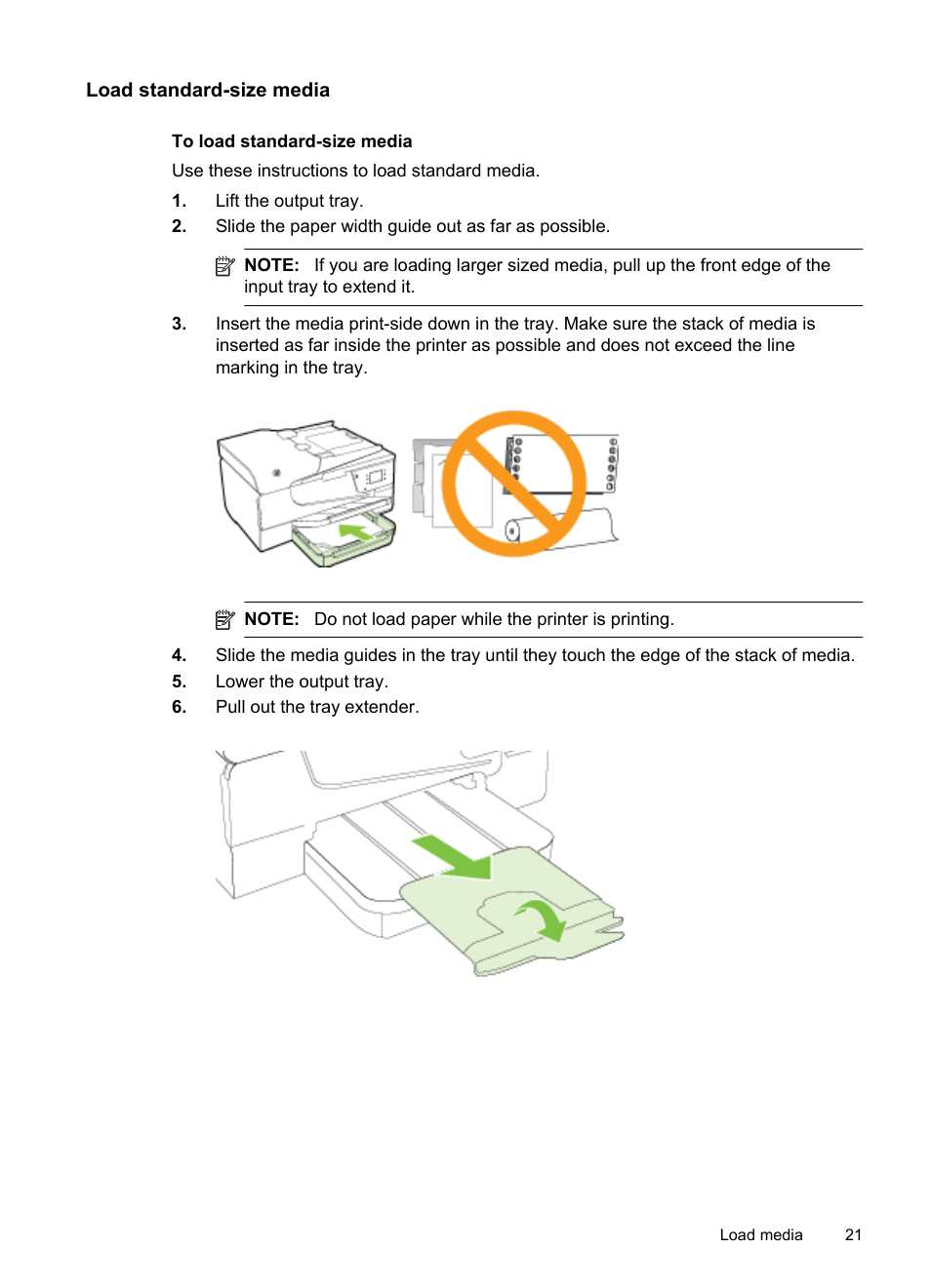 Load standard-size media | HP Officejet 6700 Premium e-All-in-One Printer - H711n User Manual | Page 25 / 224