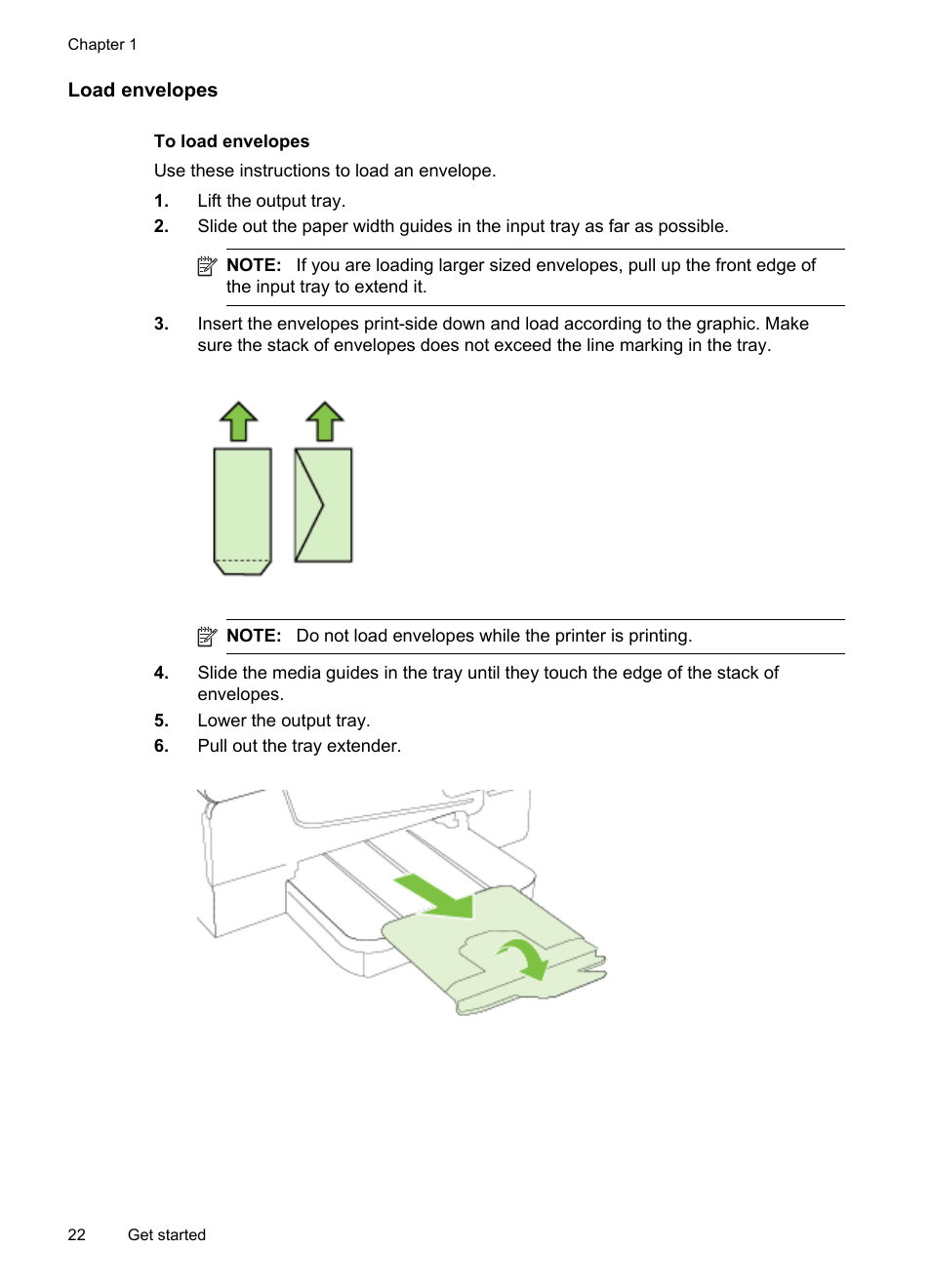 Load envelopes | HP Officejet 6700 Premium e-All-in-One Printer - H711n User Manual | Page 26 / 224