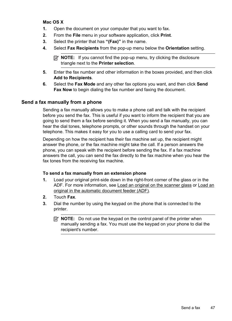 Send a fax manually from a phone | HP Officejet 6700 Premium e-All-in-One Printer - H711n User Manual | Page 51 / 224