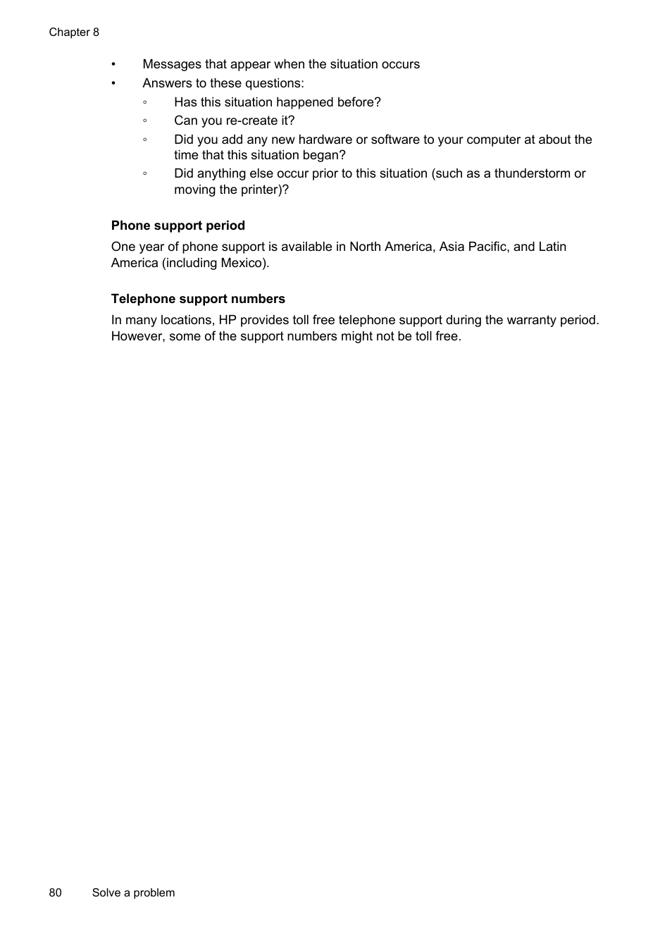 Phone support period, Telephone support numbers | HP Officejet 6700 Premium e-All-in-One Printer - H711n User Manual | Page 84 / 224