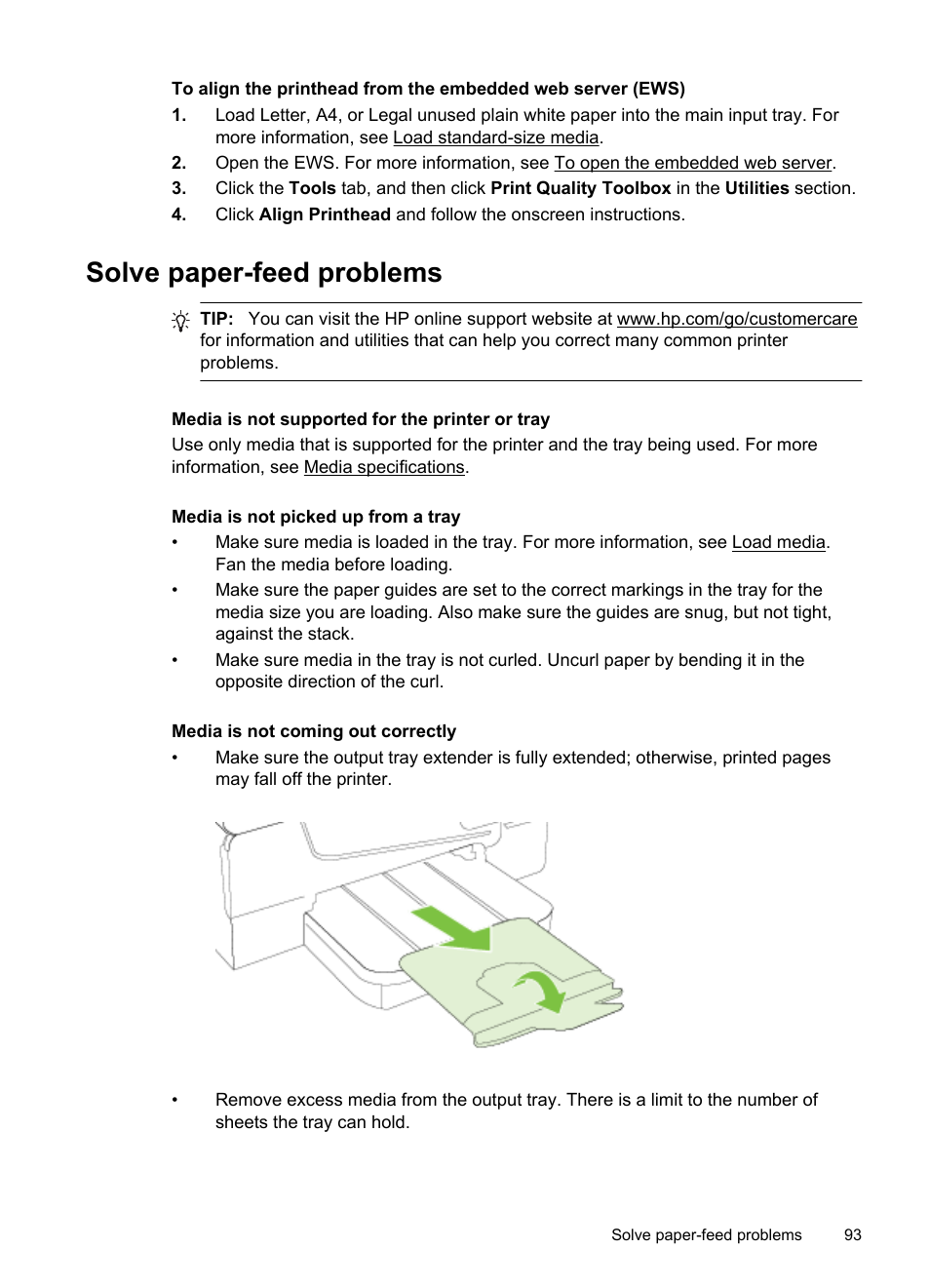 Solve paper-feed problems | HP Officejet 6700 Premium e-All-in-One Printer - H711n User Manual | Page 97 / 224