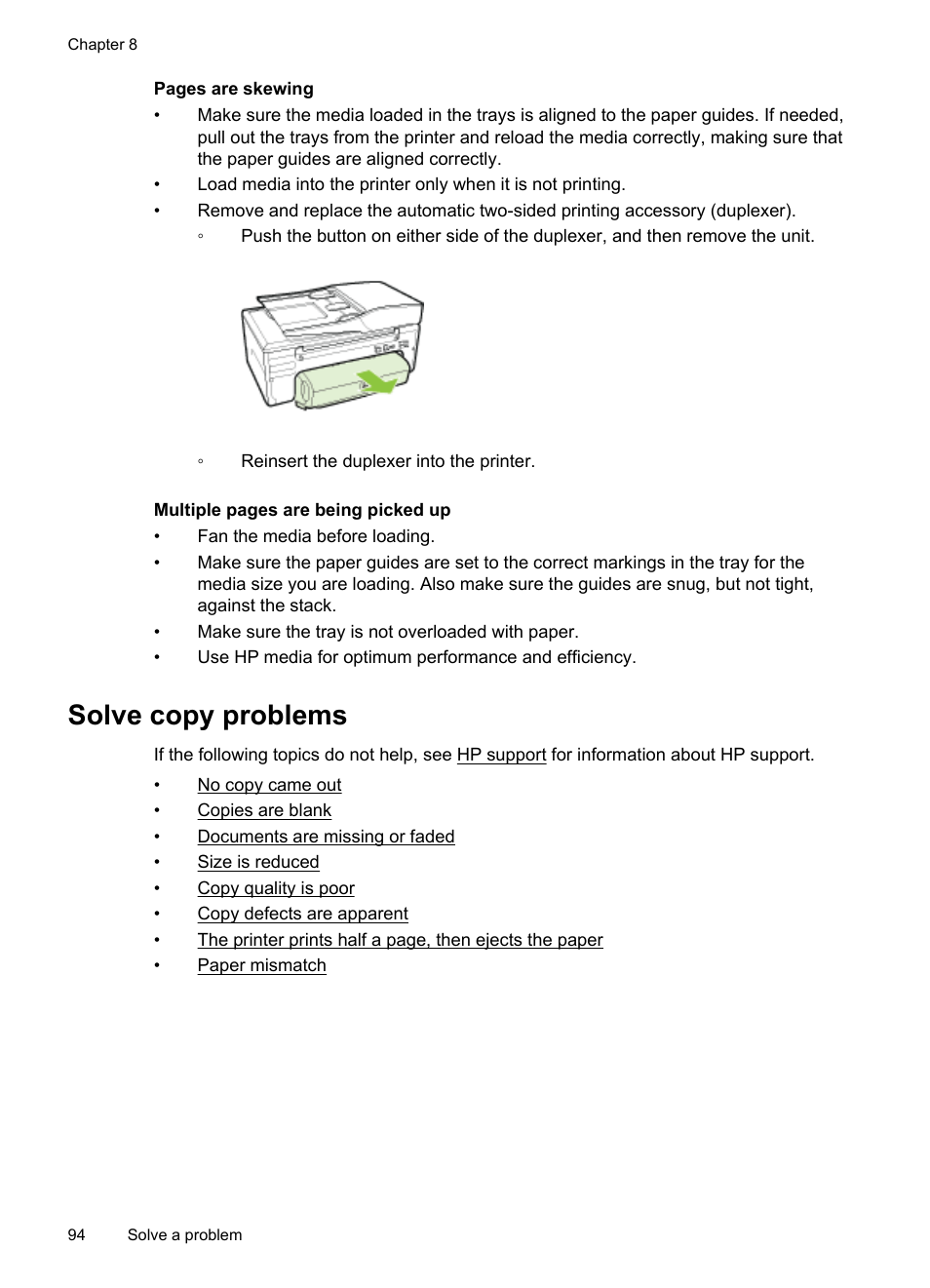 Solve copy problems | HP Officejet 6700 Premium e-All-in-One Printer - H711n User Manual | Page 98 / 224