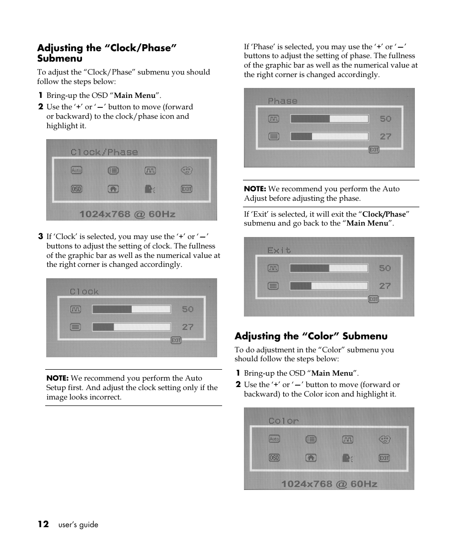 HP Pavilion vf52 15 inch Flat Panel Monitor User Manual | Page 16 / 26