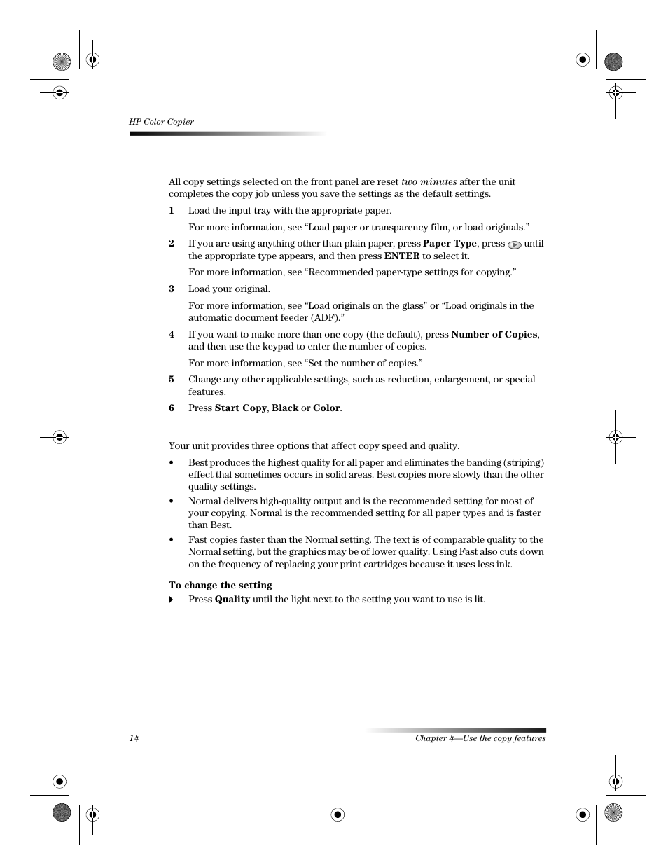 Make copies | HP 120 Color Copier User Manual | Page 18 / 54
