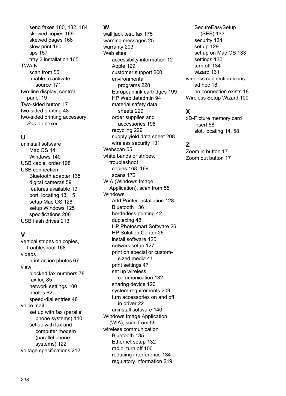 HP Officejet Pro L7380 All-in-One Printer User Manual | Page 242 / 245