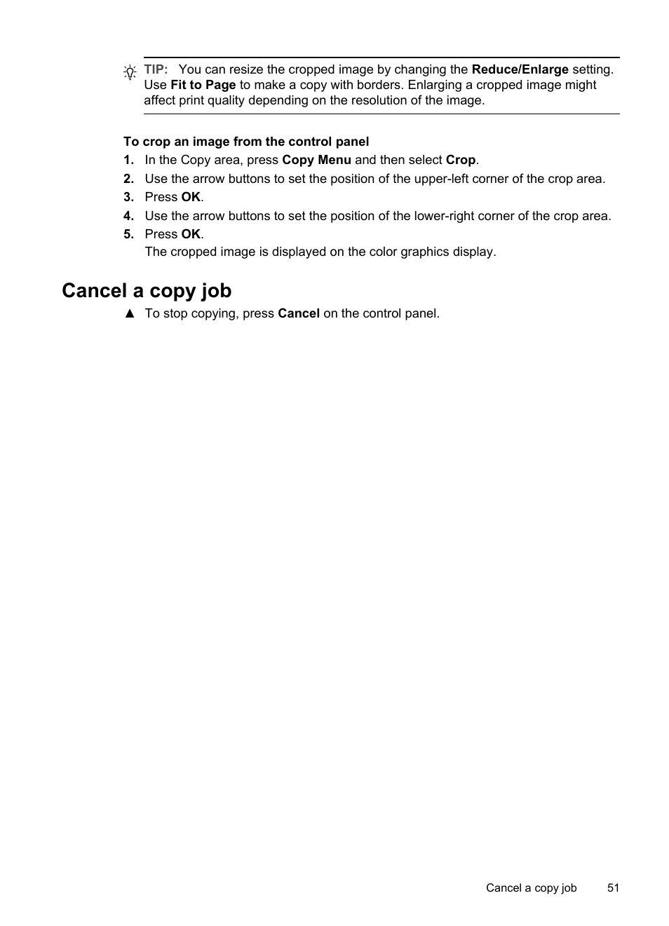 Cancel a copy job | HP Officejet Pro L7380 All-in-One Printer User Manual | Page 55 / 245