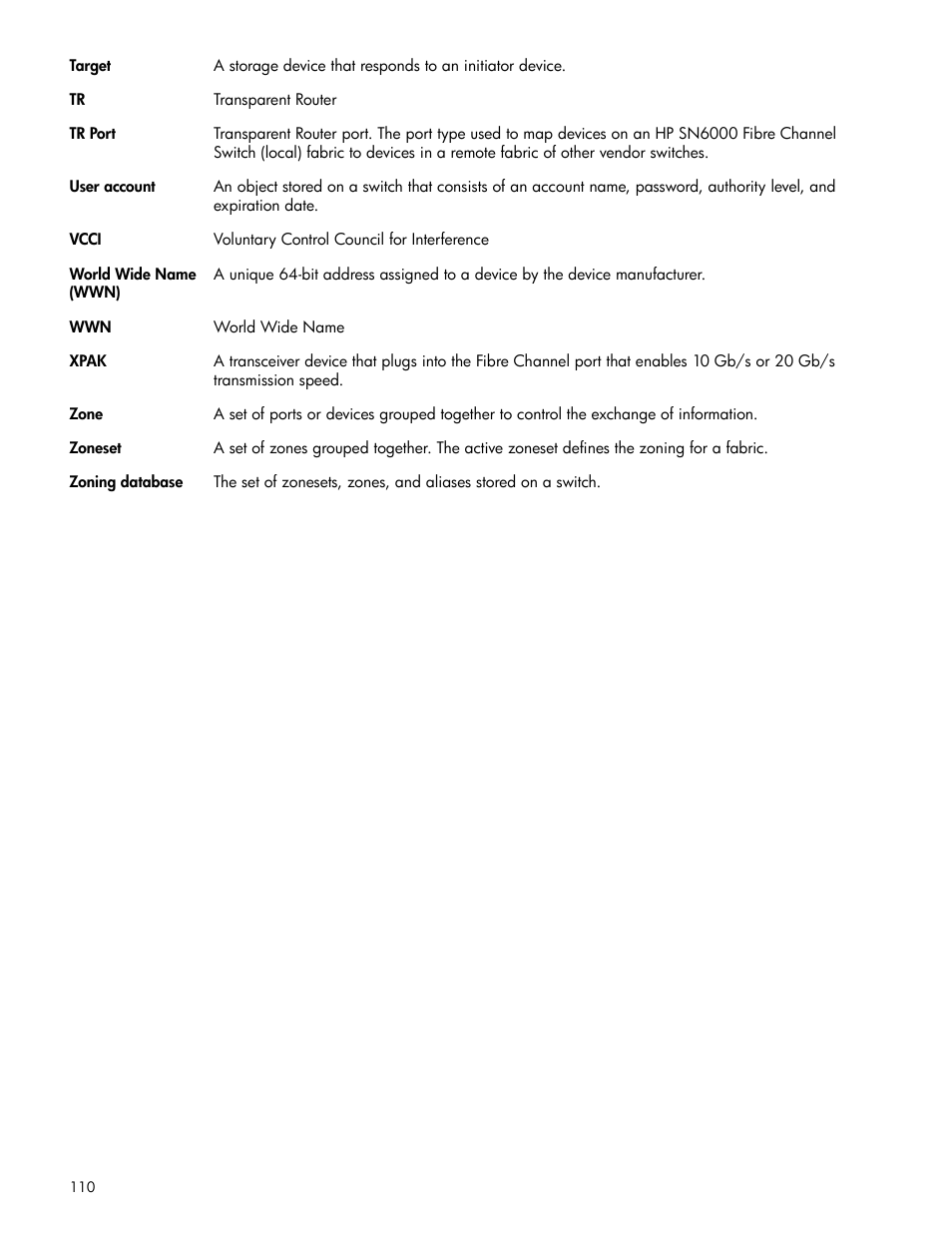 HP SN6000 Fibre Channel Switch User Manual | Page 110 / 112