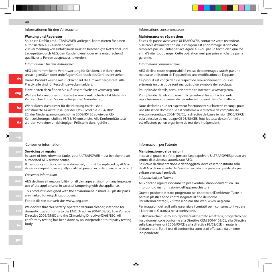 AEG AG5012 User Manual | Page 48 / 56