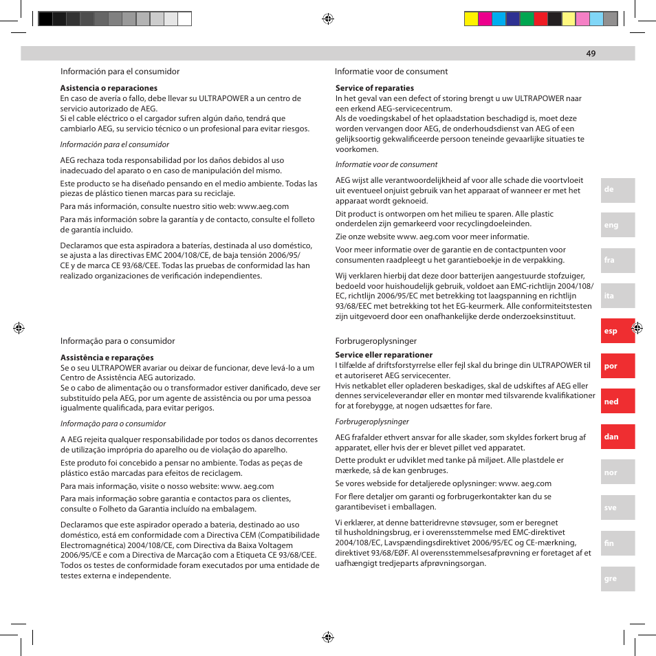 AEG AG5012 User Manual | Page 49 / 56
