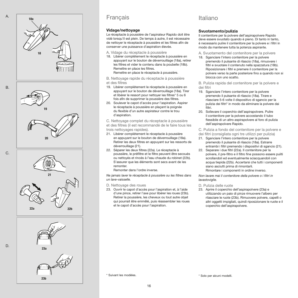 Français, Italiano | AEG AG4112 User Manual | Page 16 / 23