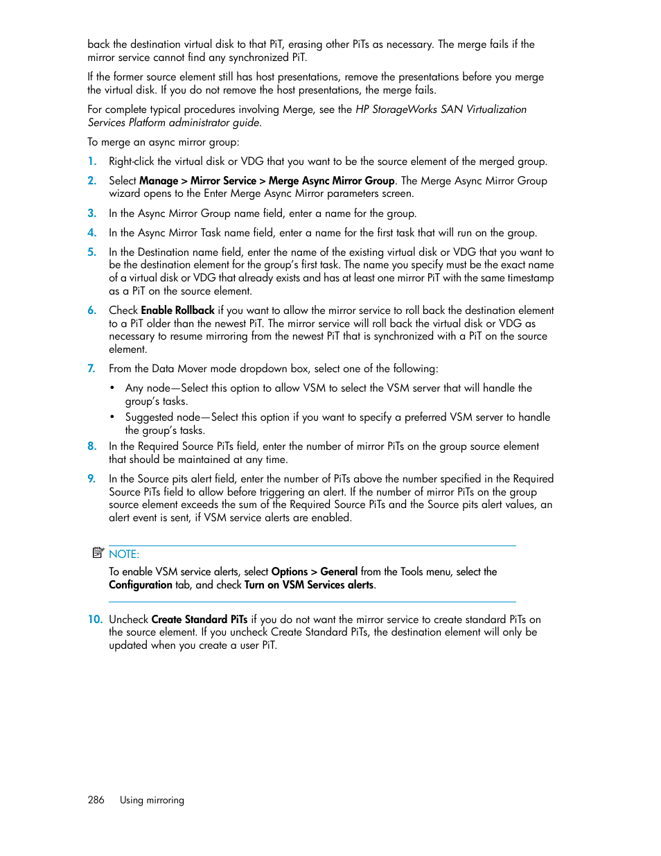 HP SAN Virtualization Services Platform User Manual | Page 286 / 398