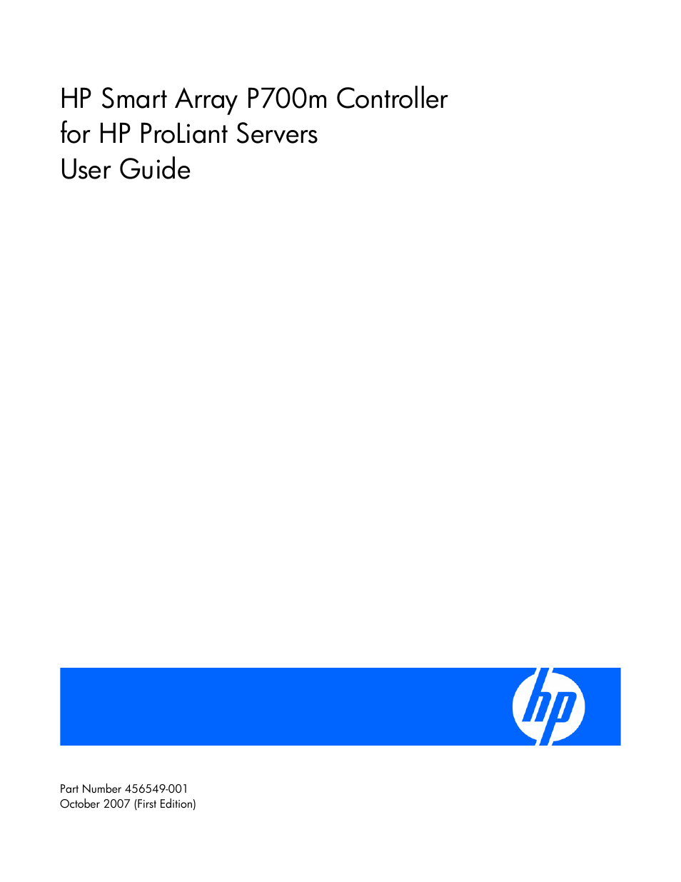 HP Smart Array P700m Controller User Manual | 36 pages